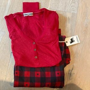 PJ Salvage Red and Black Plaid Pajama Set
